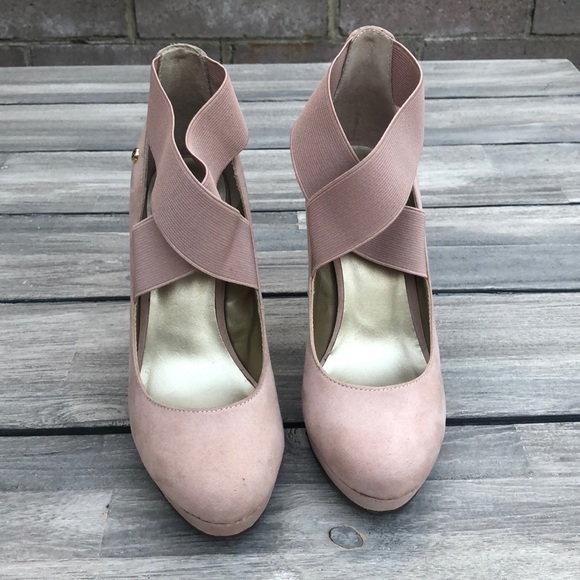 Guess Pink & Gold Suede Shoes Size 5 1/2 - Picture 3 of 10